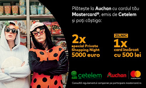 Mastercard Cetelem iti aduce premii de la Auchan
